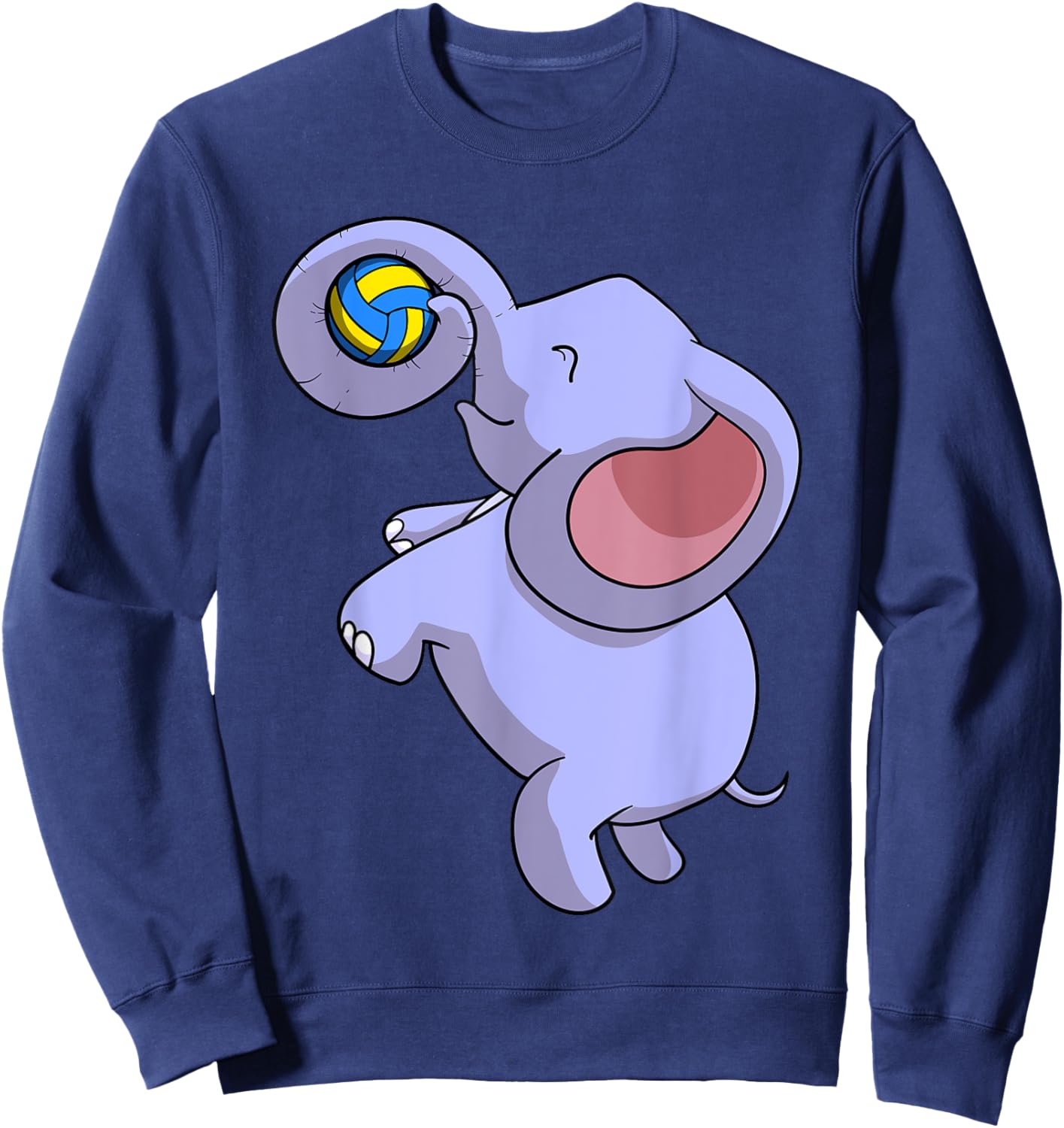 Funny Elephant Playing Volleyball Player Ball Game Outfit Sweatshirt - Sweatshirt | Navy