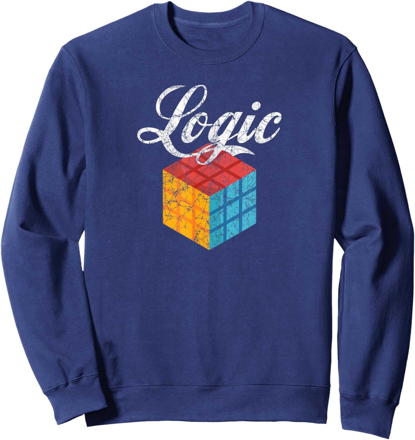 Vintage Distressed Logic Rap and Hip Hop Sweatshirt - Sweatshirt | Navy