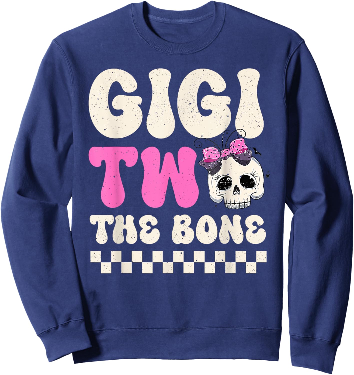 Gigi Two The Bone Halloween 2nd Birthday Girl Family Sweatshirt - Sweatshirt | Navy