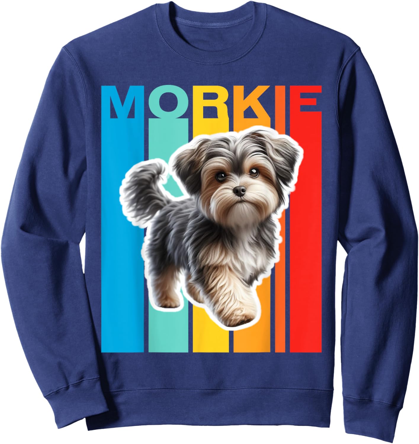 Colorful Morkie Sweatshirt - Sweatshirt | Navy