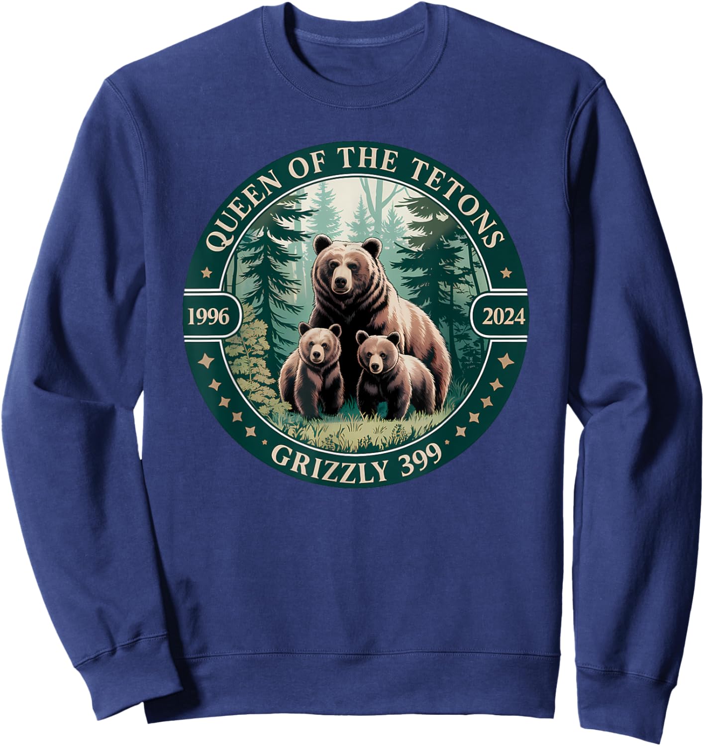 Queen Of The Tetons Grizzly 399 Bear Lovers National Park Sweatshirt - Sweatshirt | Navy