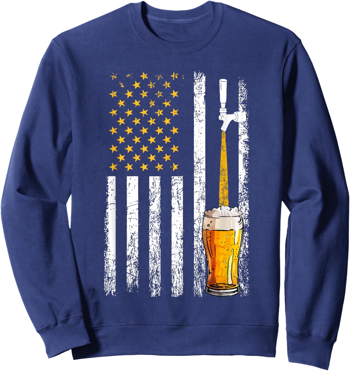 Craftbeer American Flag, Brewing Sweatshirt - Sweatshirt | Navy
