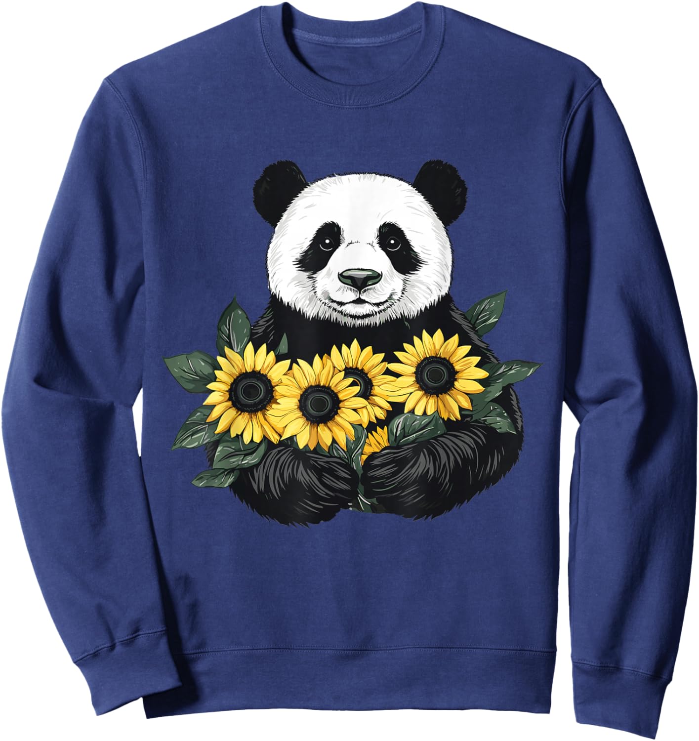 Panda bear with sunflowers, Panda Bear Sweatshirt - Sweatshirt | Navy