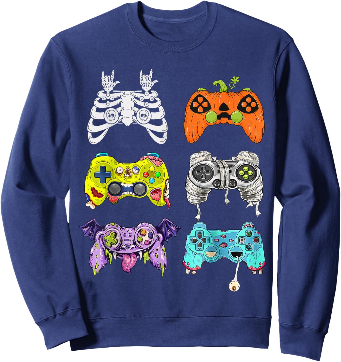 Scary Game Controller Halloween Gamer Costume Boys Kids Sweatshirt - Sweatshirt | Navy