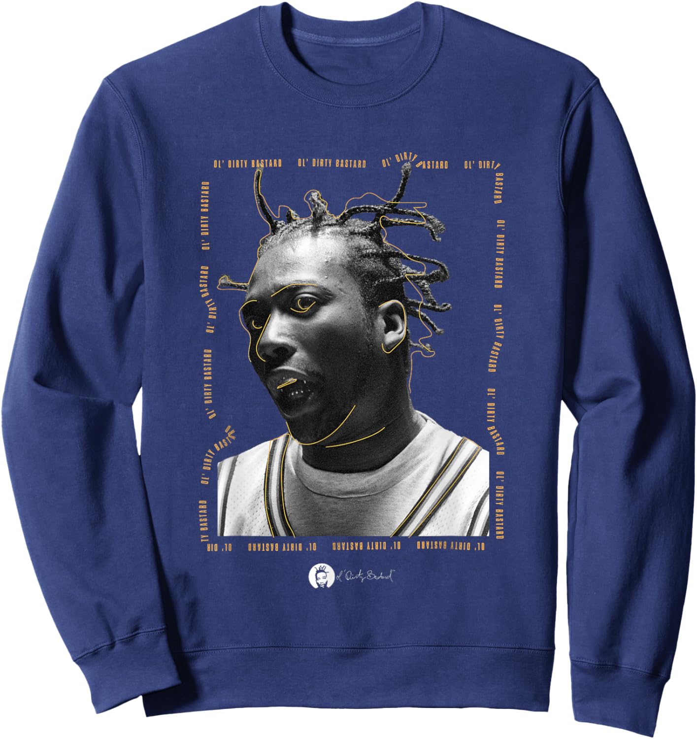 Ol' Dirty Bastard ODB Line Art Portrait Sweatshirt - Sweatshirt | Navy