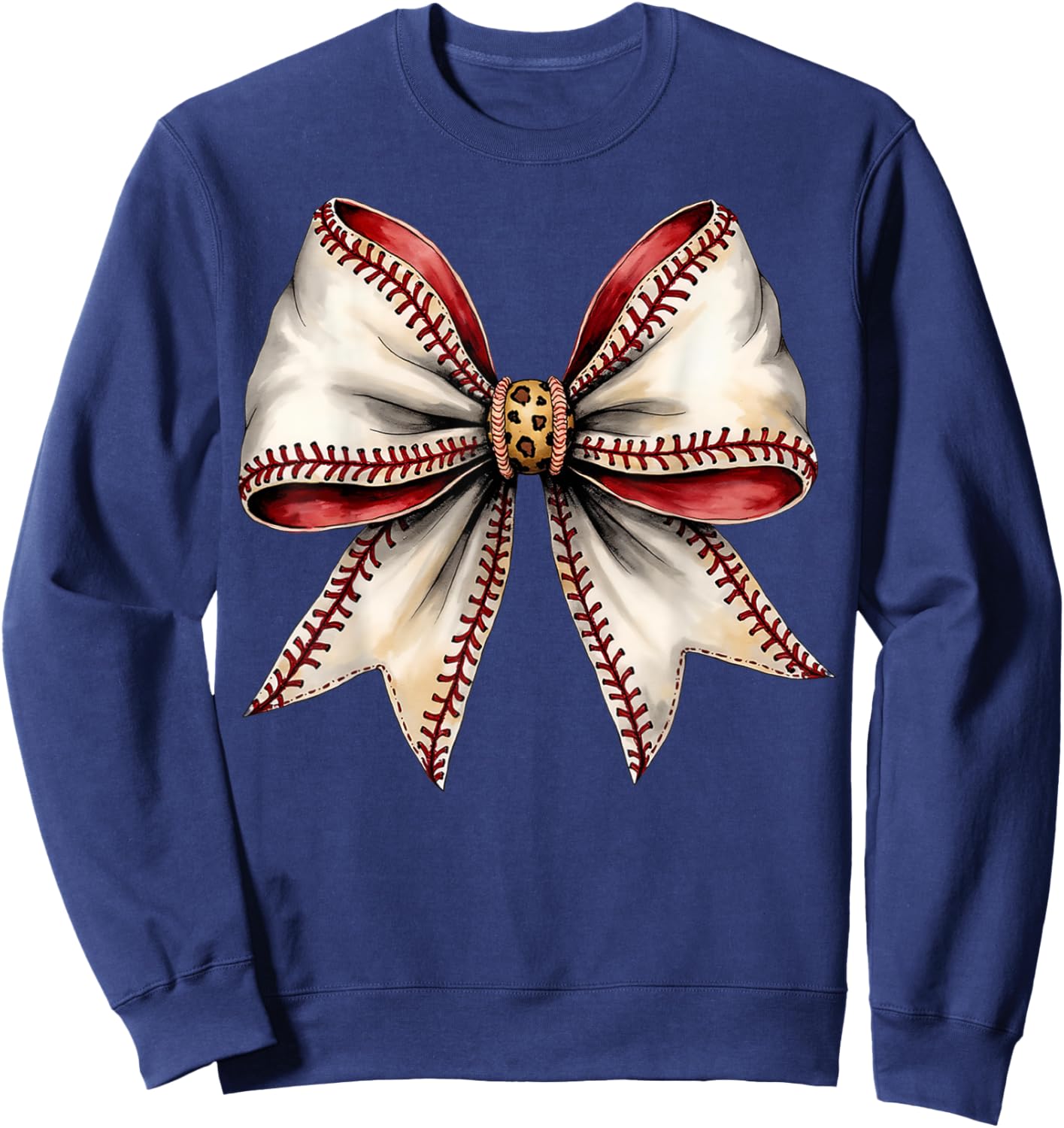 Baseball Mom Coquette White Bow Game Day Sports Girls Sweatshirt - Sweatshirt | Navy