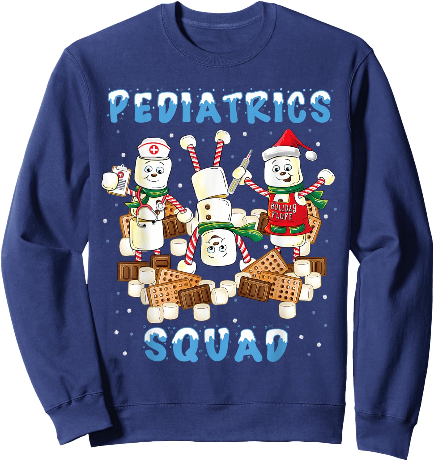 Pediatrics Nurse Squad Christmas Shirt for Pediatrics Nurses Sweatshirt - Sweatshirt | Navy