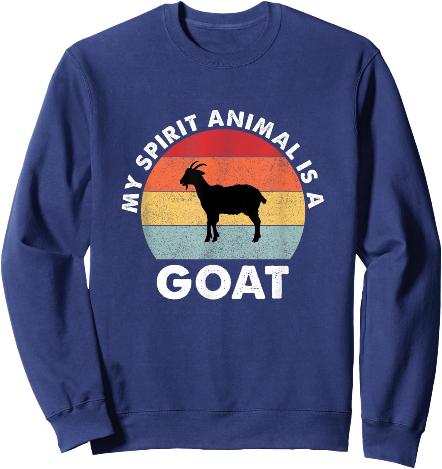 Vintage My Spirit Animal is a Goat Sweatshirt - Sweatshirt | Navy