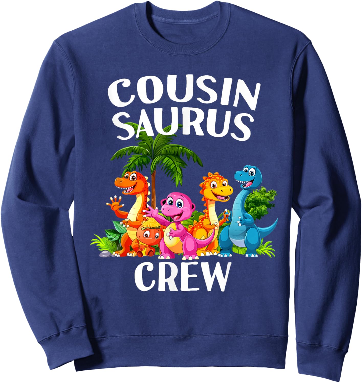 Cousin Crew Saurus Dinosaur Matching Toddler Kids T Rex Sweatshirt - Sweatshirt | Navy