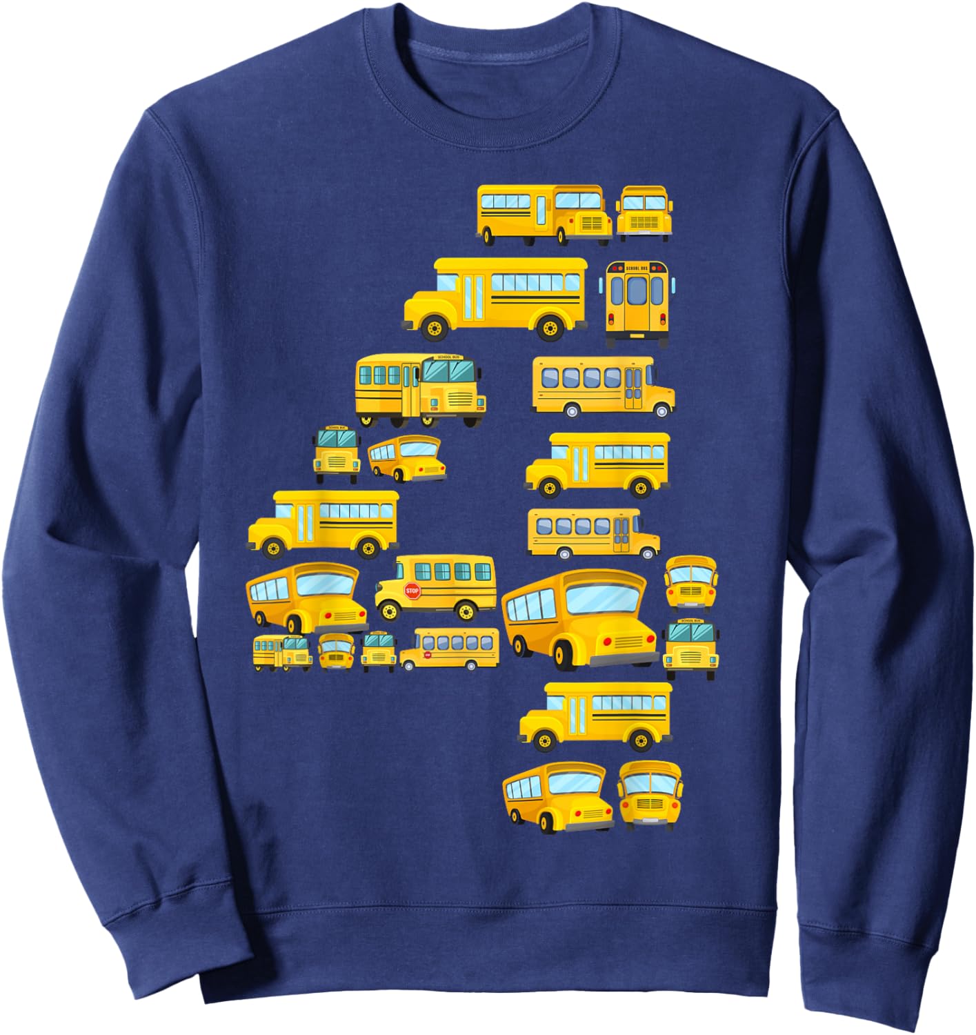 Cool 4 Birthday School Bus 4th Bday Party 4 Years Old Sweatshirt - Sweatshirt | Navy