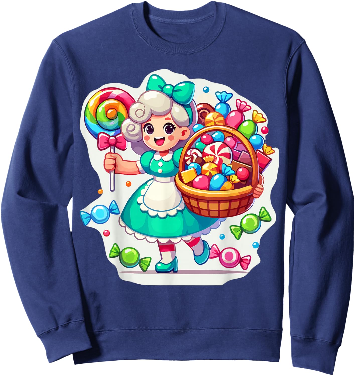 Giant Candy Land Game Crew Candy Land Costumes Adult Women Sweatshirt - Sweatshirt | Navy