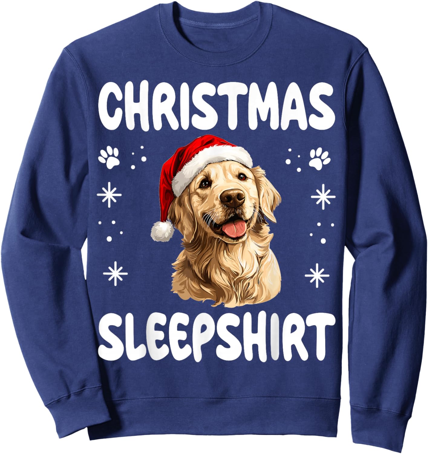 Golden Retriever Dog Nightgown Pajama Christmas Sleepshirt Sweatshirt - Sweatshirt | Navy
