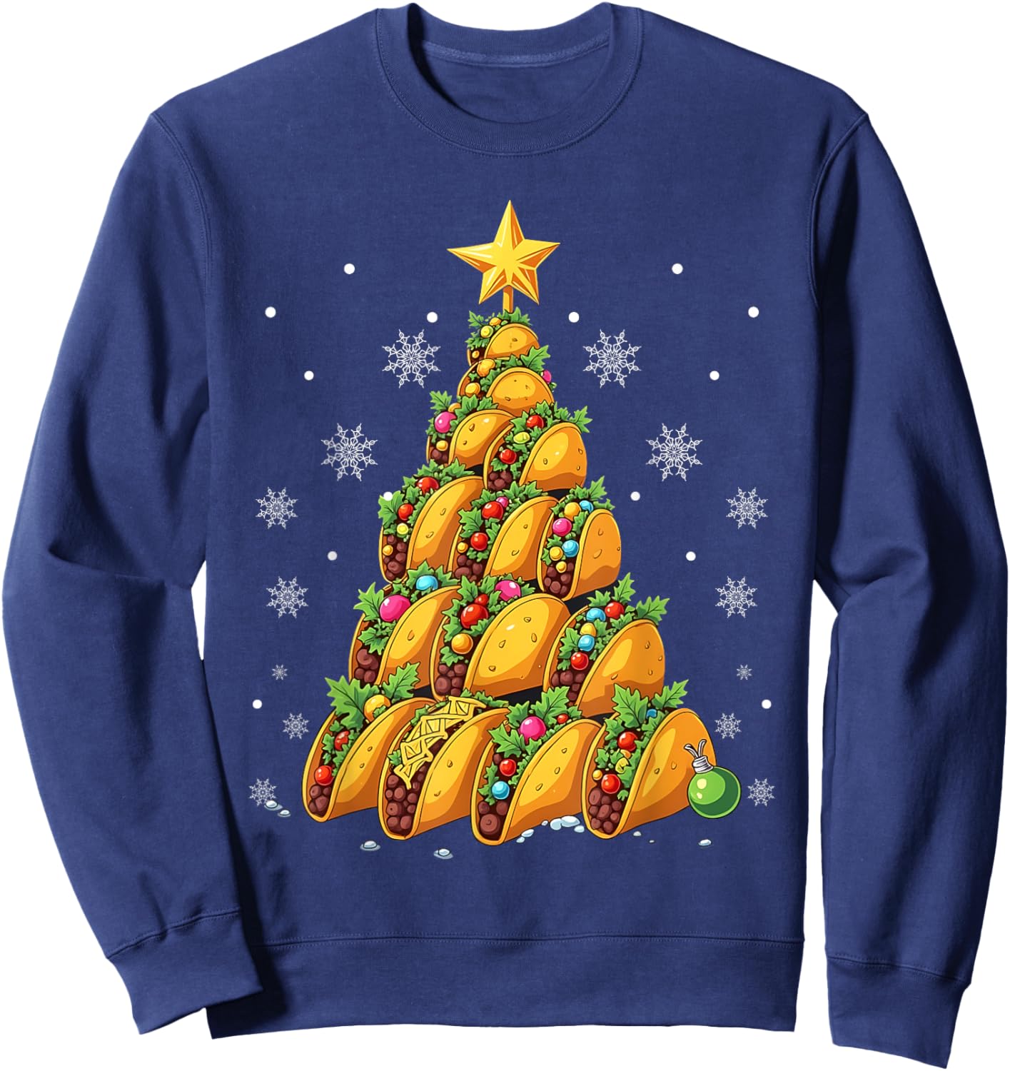 Taco Christmas Tree Xmas Mexican Food Men Women Kids Sweatshirt - Sweatshirt | Navy