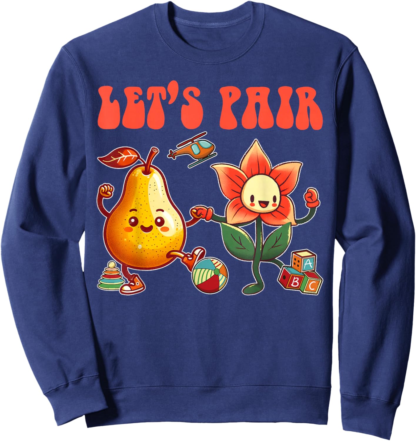 ABA Applied Behavior Therapist Squad Autism SPED Let's Pair Sweatshirt - Sweatshirt | Navy