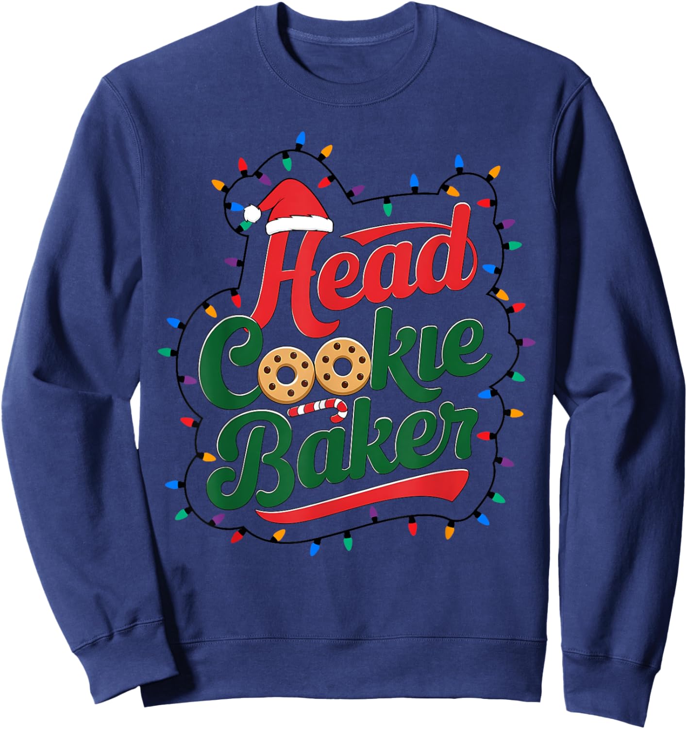 Head Cookie Baker Christmas Cookie Baking Sweatshirt - Sweatshirt | Navy