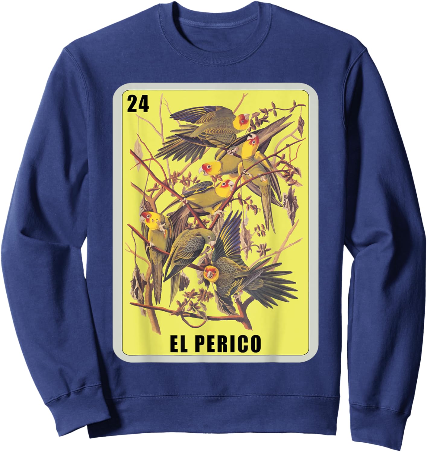 El Perico Card Parakeet Mexican Lottery Card Sweatshirt - Sweatshirt | Navy