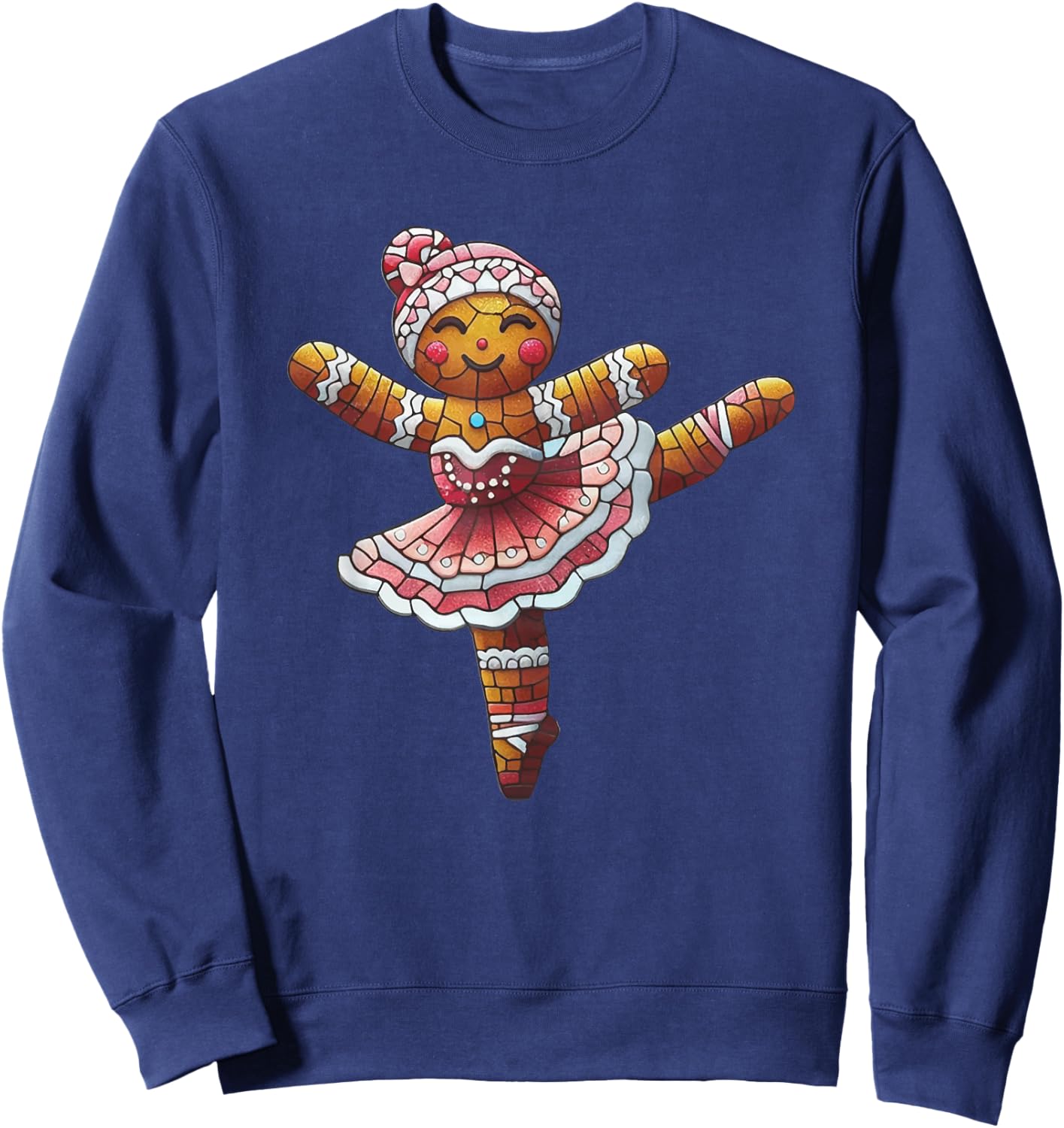 Ballet Dancer Gingerbread Christmas Dance Teacher Girl Women Sweatshirt - Sweatshirt | Navy