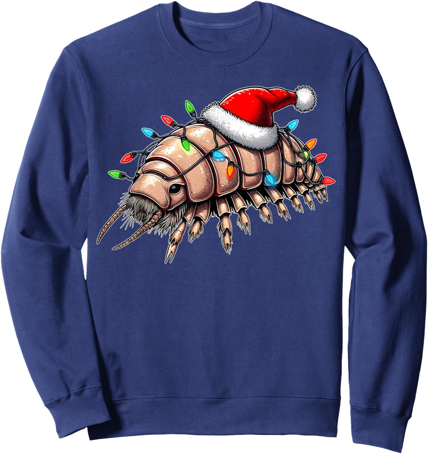 Isopod Funny Isopods Christmas Hat Xmas Sweatshirt - Sweatshirt | Navy