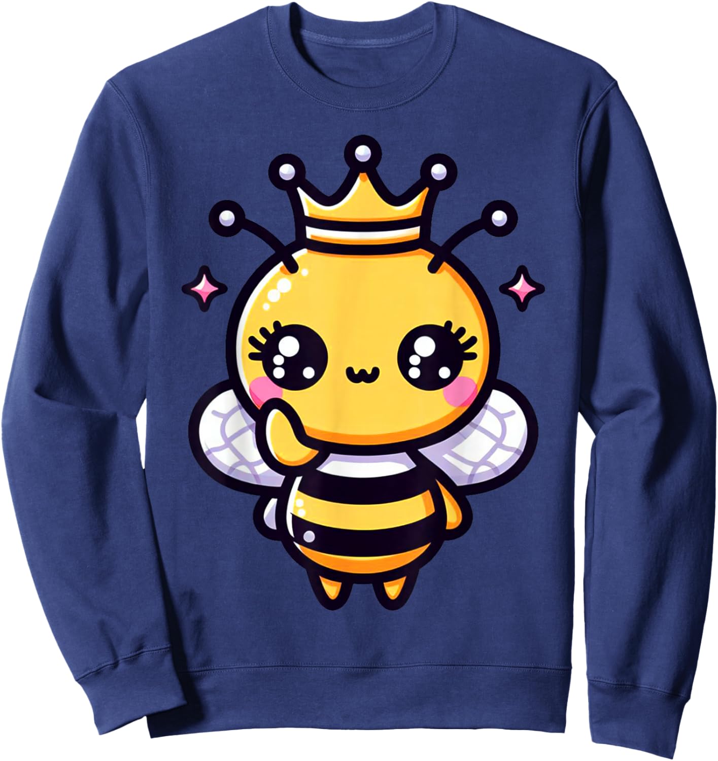 Queen Bee Crown Women Men Girls Honey Hive Bee Keeper Bee Sweatshirt - Sweatshirt | Navy