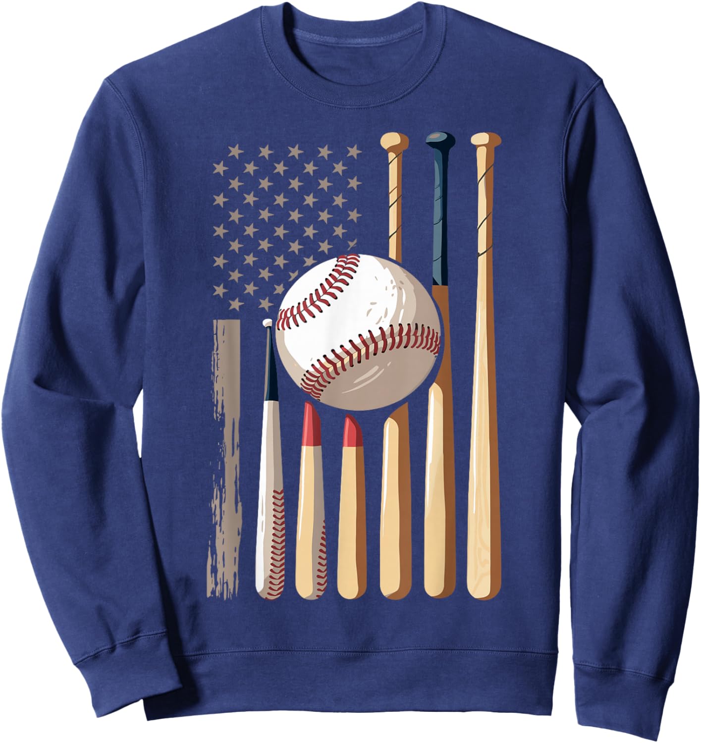 Baseball American Flag Sweatshirt - Sweatshirt | Navy
