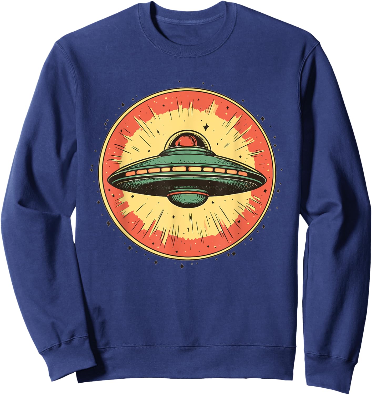 Retro UFO Spaceship Vintage Sweatshirt - Sweatshirt | Navy