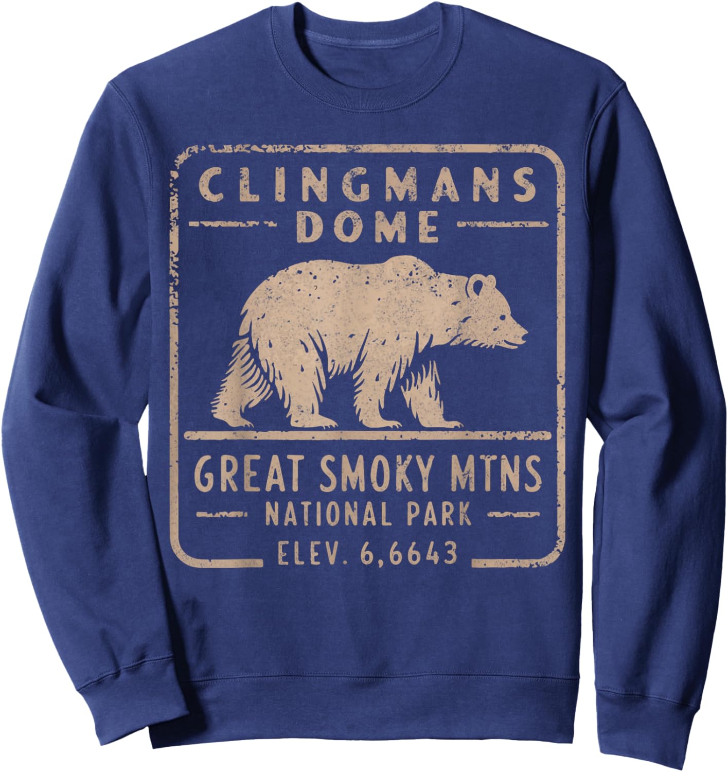Clingmans Dome Great Smoky Mountains Bear Vintage Sweatshirt - Sweatshirt | Navy