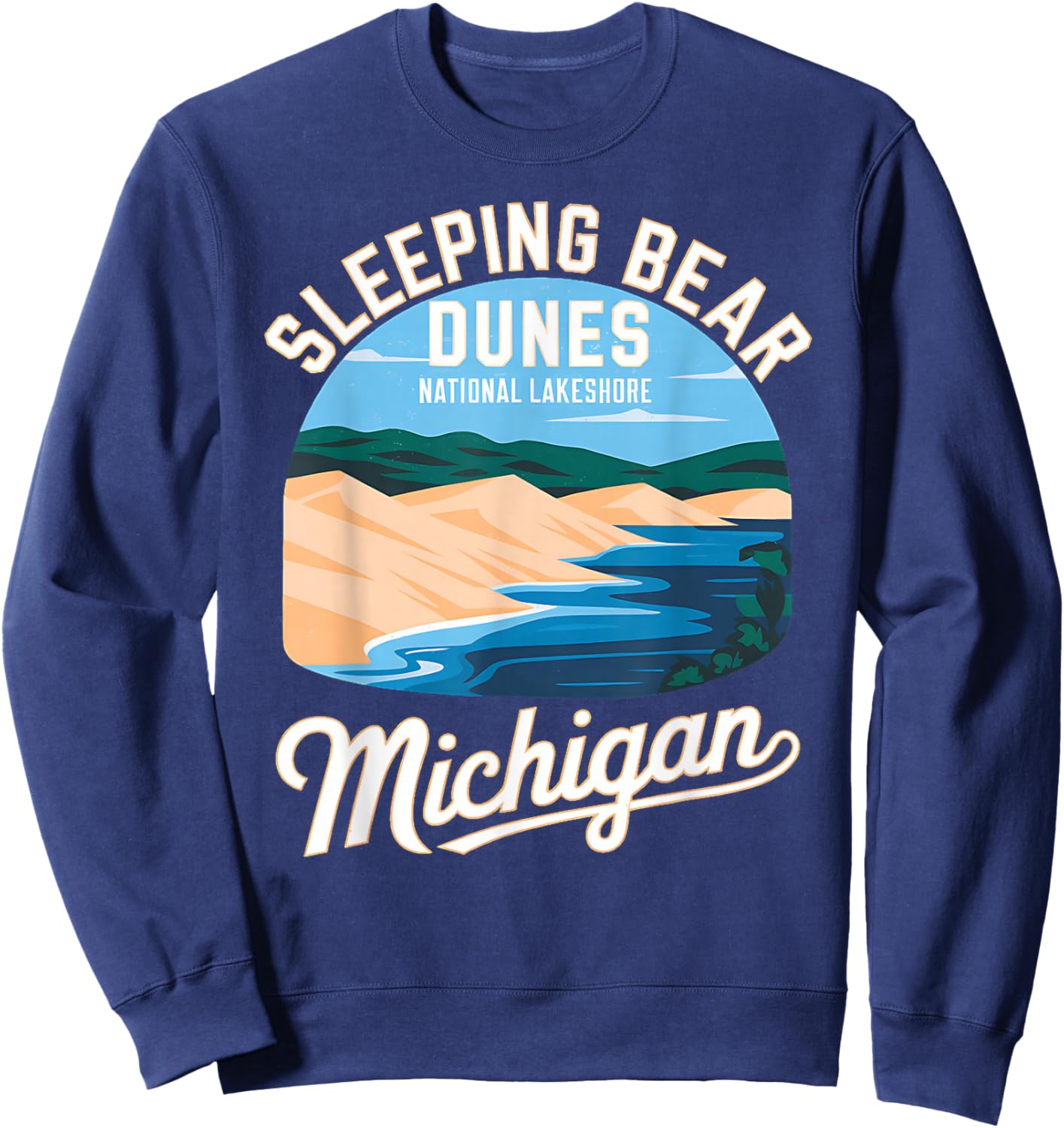 Explore Sleeping Bear Dunes Michigan National Park Adventure Sweatshirt - Sweatshirt | Navy