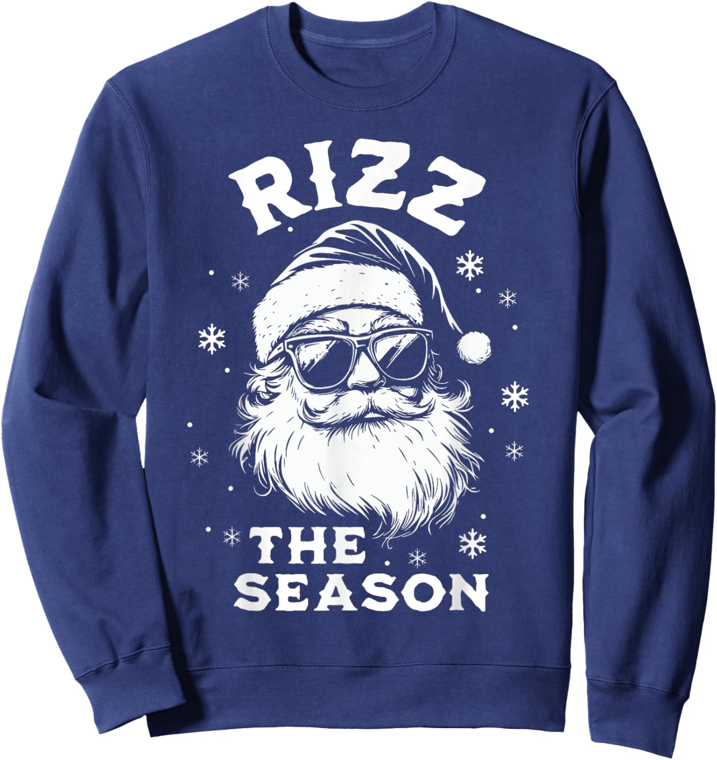 Rizz The Season Santa Claus Rizzmas Funny Boys Christmas Sweatshirt - Sweatshirt | Navy
