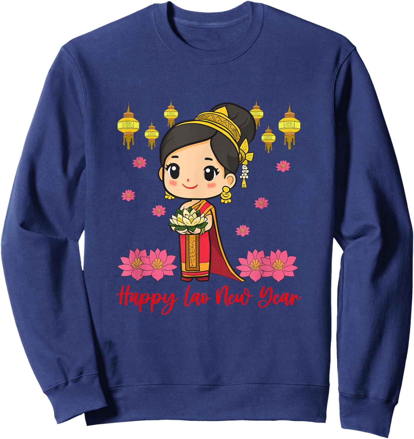 Laos Lao Laotian Happy Lao New Year Pim Mai Lao Sweatshirt - Sweatshirt | Navy