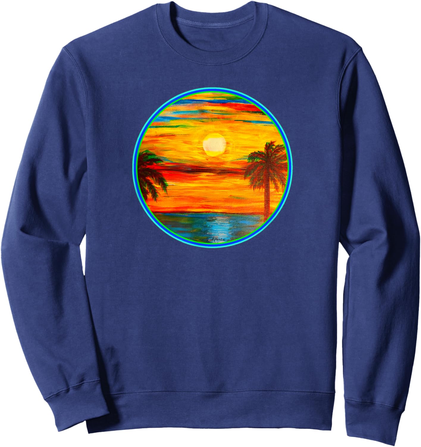Pyram's Heart Rustic Design- My dream of Sunset Sweatshirt - Sweatshirt | Navy