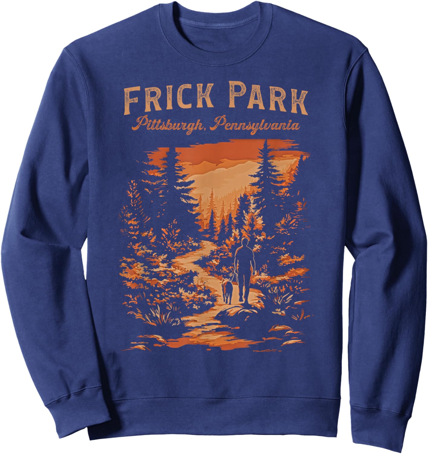Frick Park Pittsburgh Pennsylvania Vintage Hiking Trail Sweatshirt - Sweatshirt | Navy