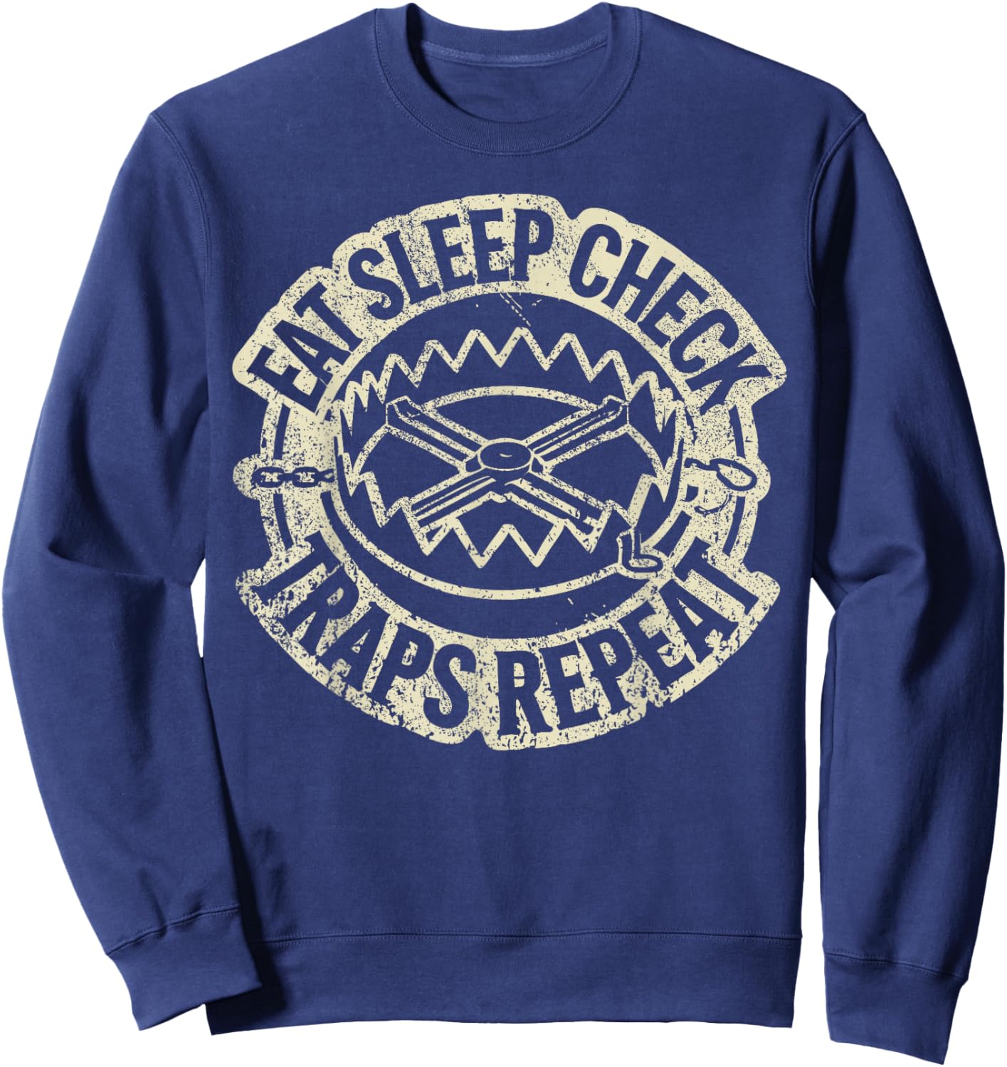 Trapping I Check Traps I Hunting Trapper Sweatshirt - Sweatshirt | Navy