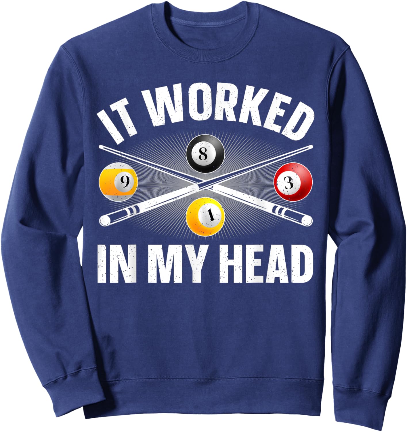 Funny Pool Design Women Billiards Lover Pool Player Sweatshirt - Sweatshirt | Navy