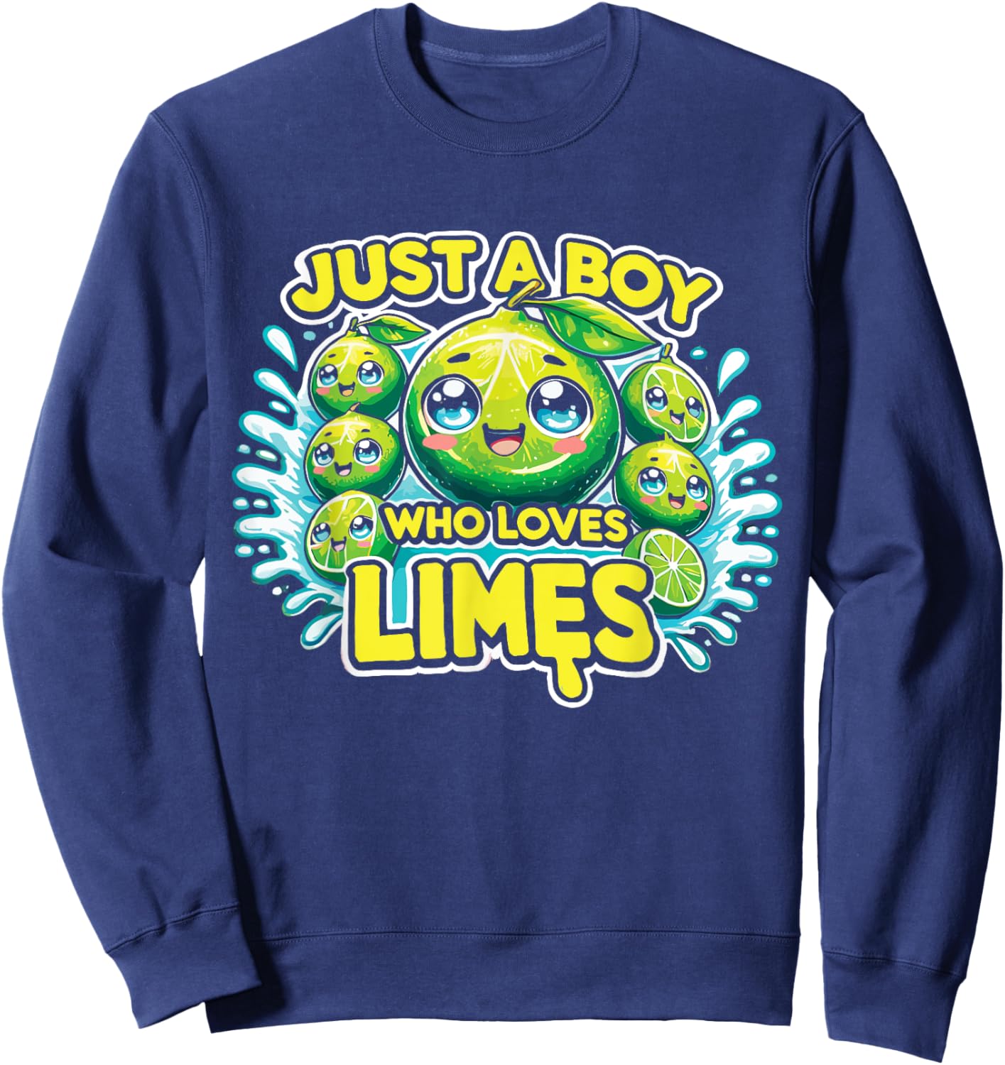 Summer Lime Fruit Just A Boy Who Loves Limes Sweatshirt - Sweatshirt | Navy