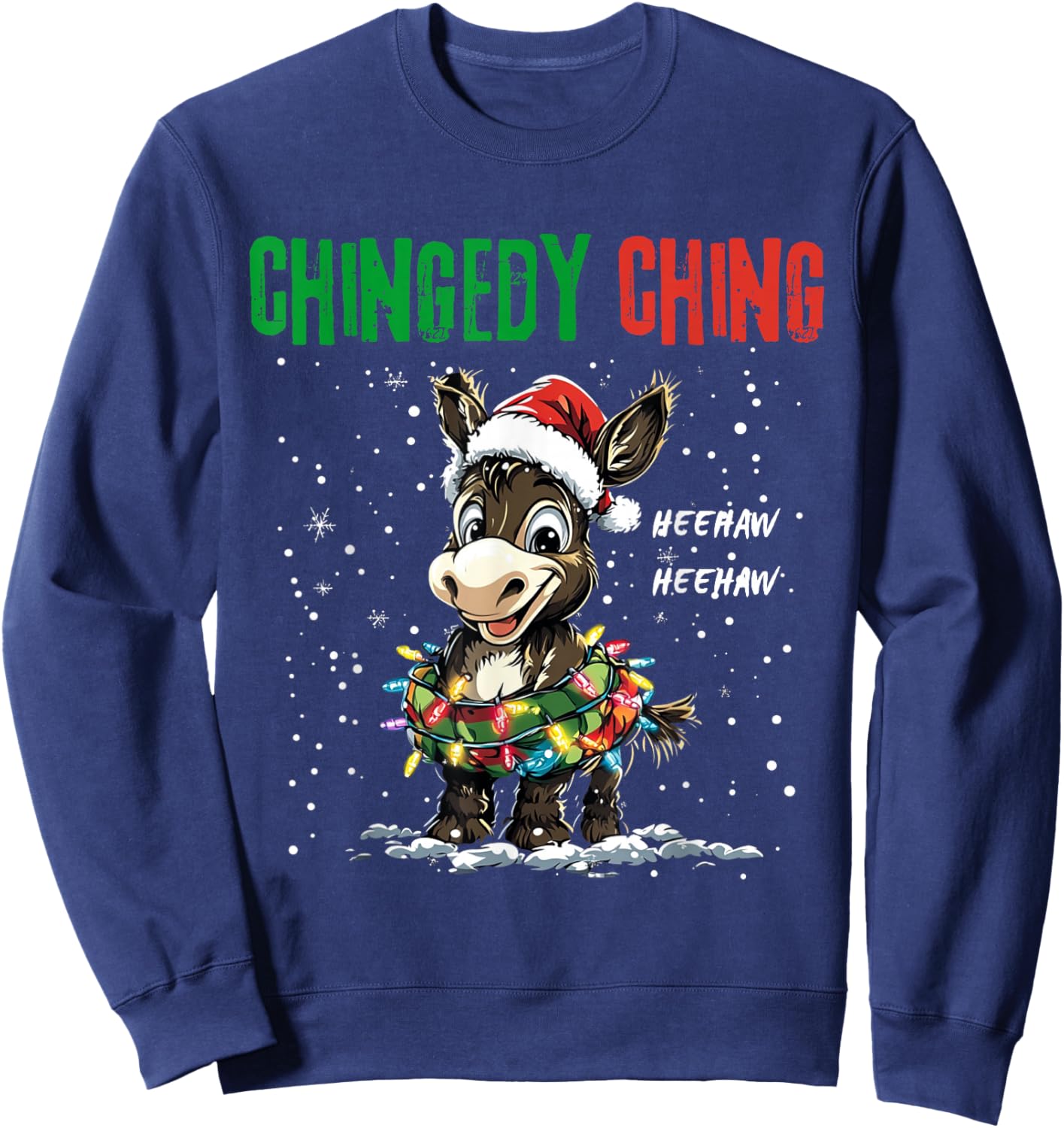 Dominick the Donkey Italian Christmas Chingedy Ching Design Sweatshirt - Sweatshirt | Navy