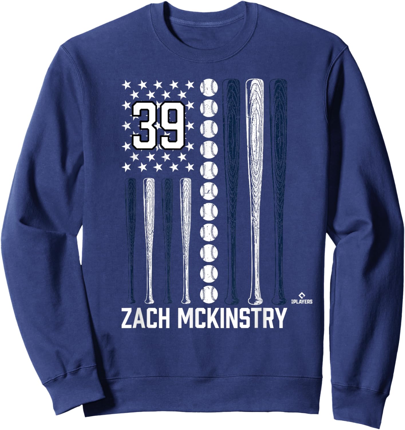 Baseball American Flag Zach McKinstry Detroit Baseball MLBPA Sweatshirt - Sweatshirt | Navy