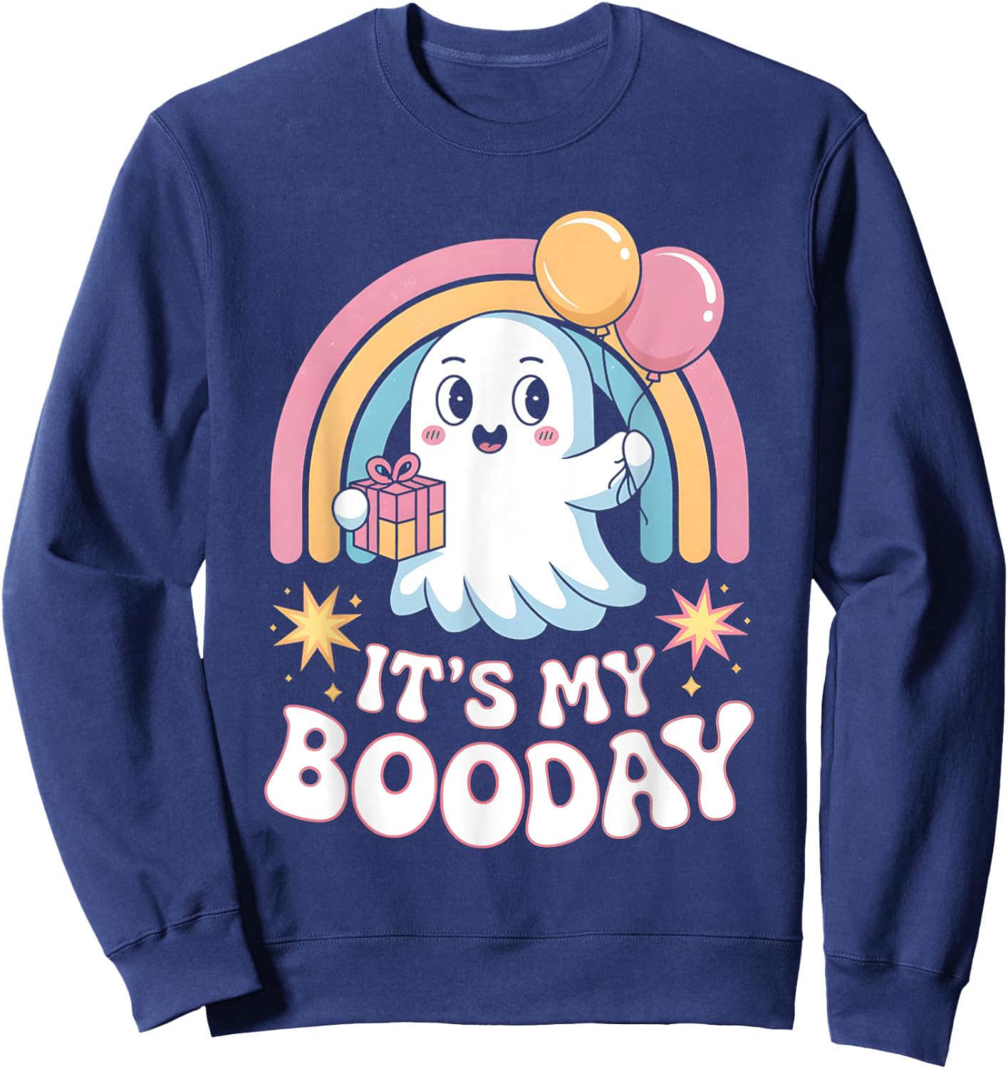 It's My Booday Halloween Ghost Costume For Kids Toddlers Sweatshirt - Sweatshirt | Navy