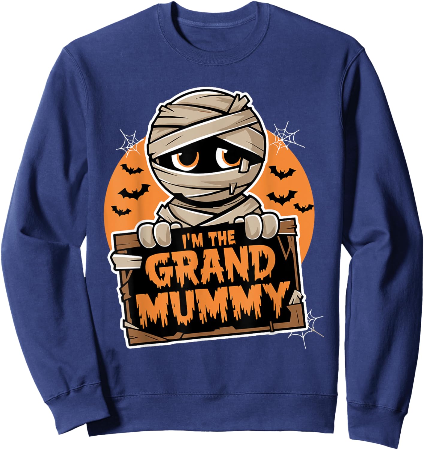 I'm The Grand Mummy Funny Grandma Halloween Sweatshirt - Sweatshirt | Navy
