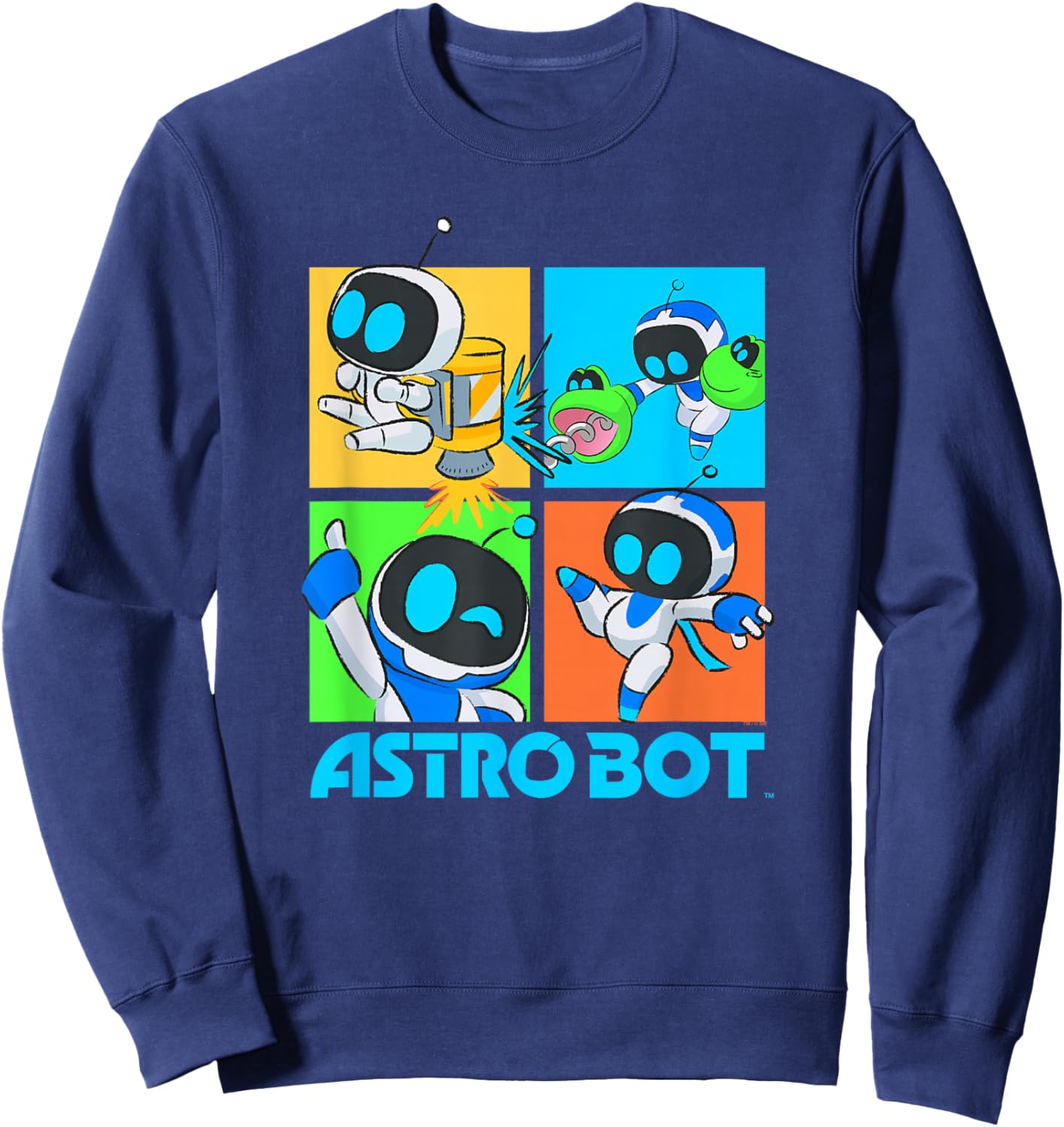 Astro Bot Rescue Mission Fighting Pose Video Game Sweatshirt - Sweatshirt | Navy