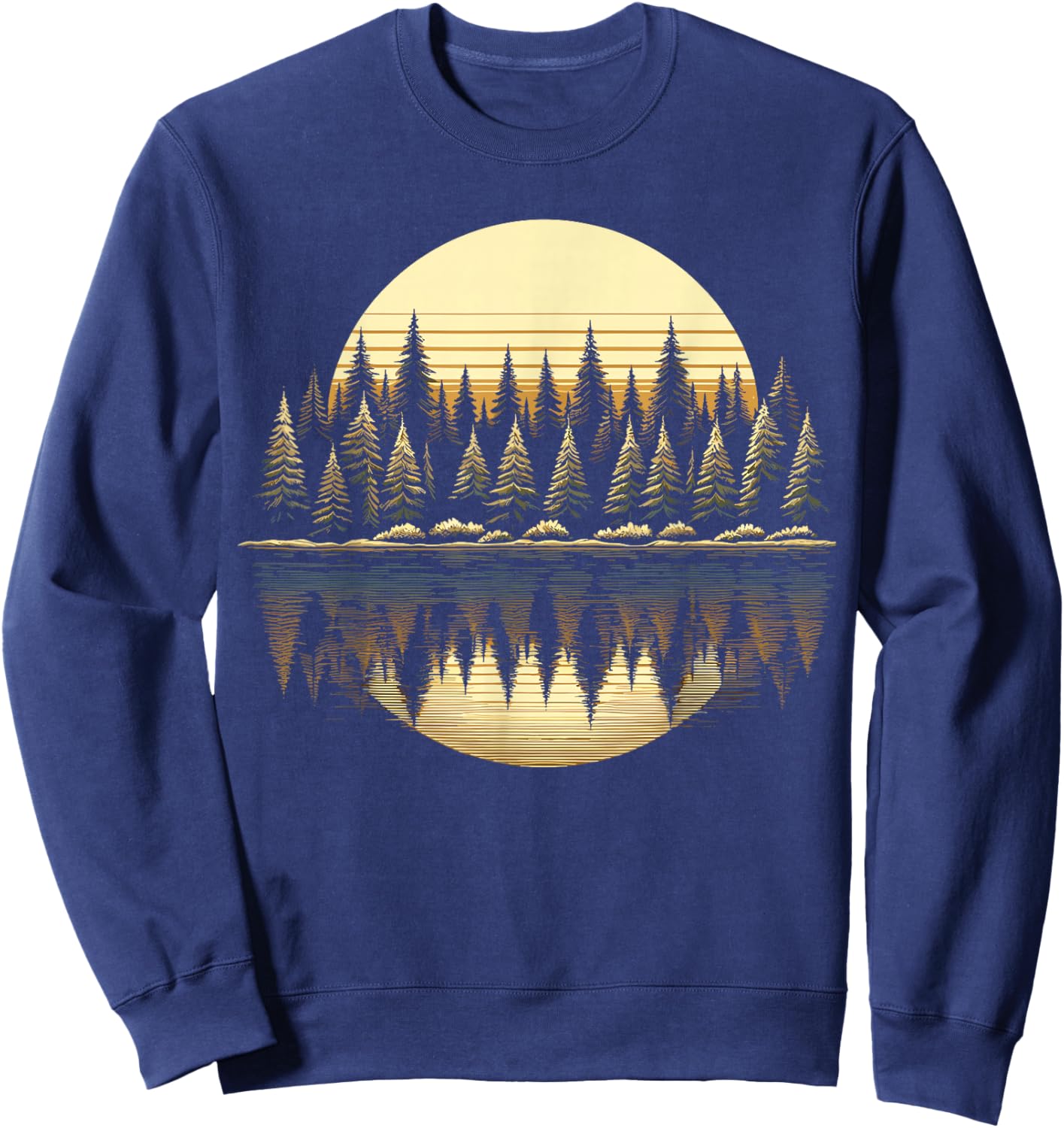 Trees Reflection Wildlife Nature Outdoor Forest Sweatshirt - Sweatshirt | Navy