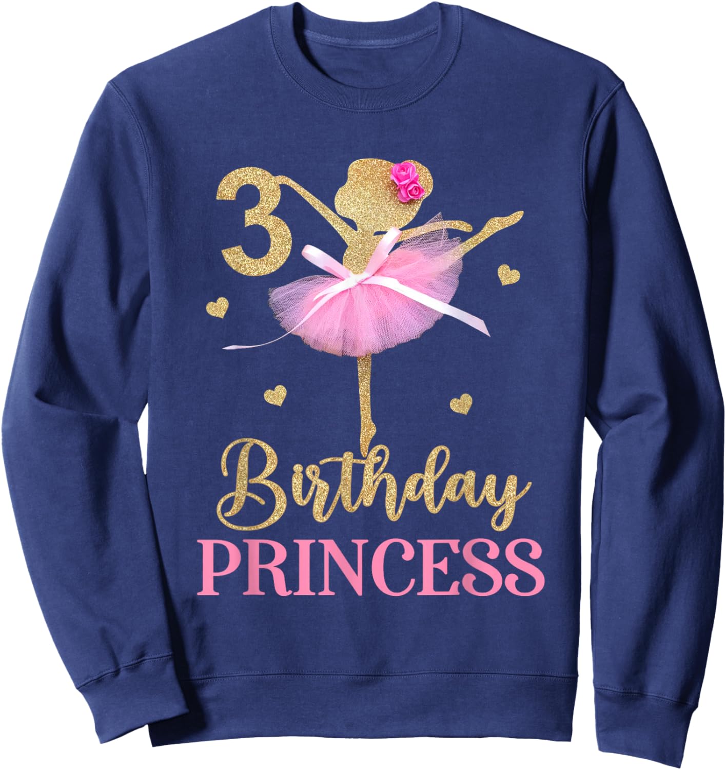 It's My 3rd Birthday Ballerina Ballet Three Years Old Bday Sweatshirt - Sweatshirt | Navy