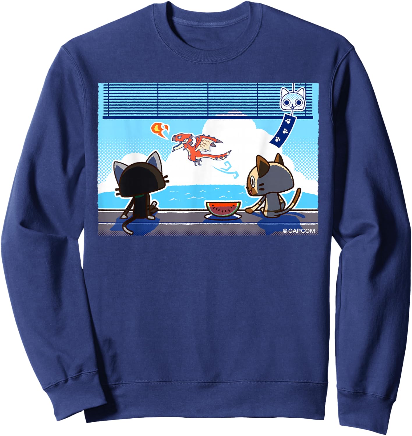 Monster Hunter Felyne & Melynx Holiday Sweatshirt - Sweatshirt | Navy