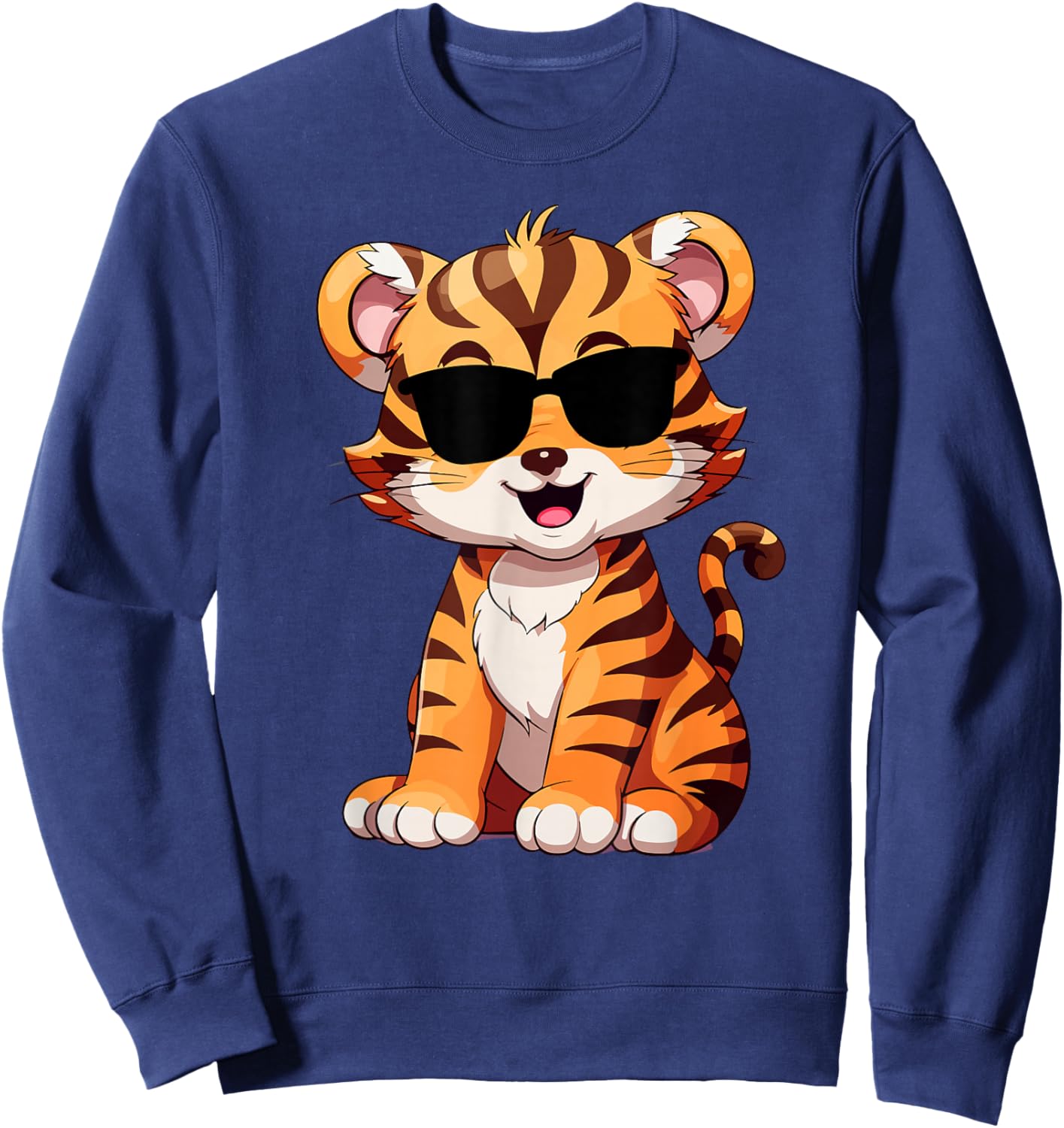 Tiger Spirit Tiger cub Face Wild Animal Colorful 80s Sweatshirt - Sweatshirt | Navy