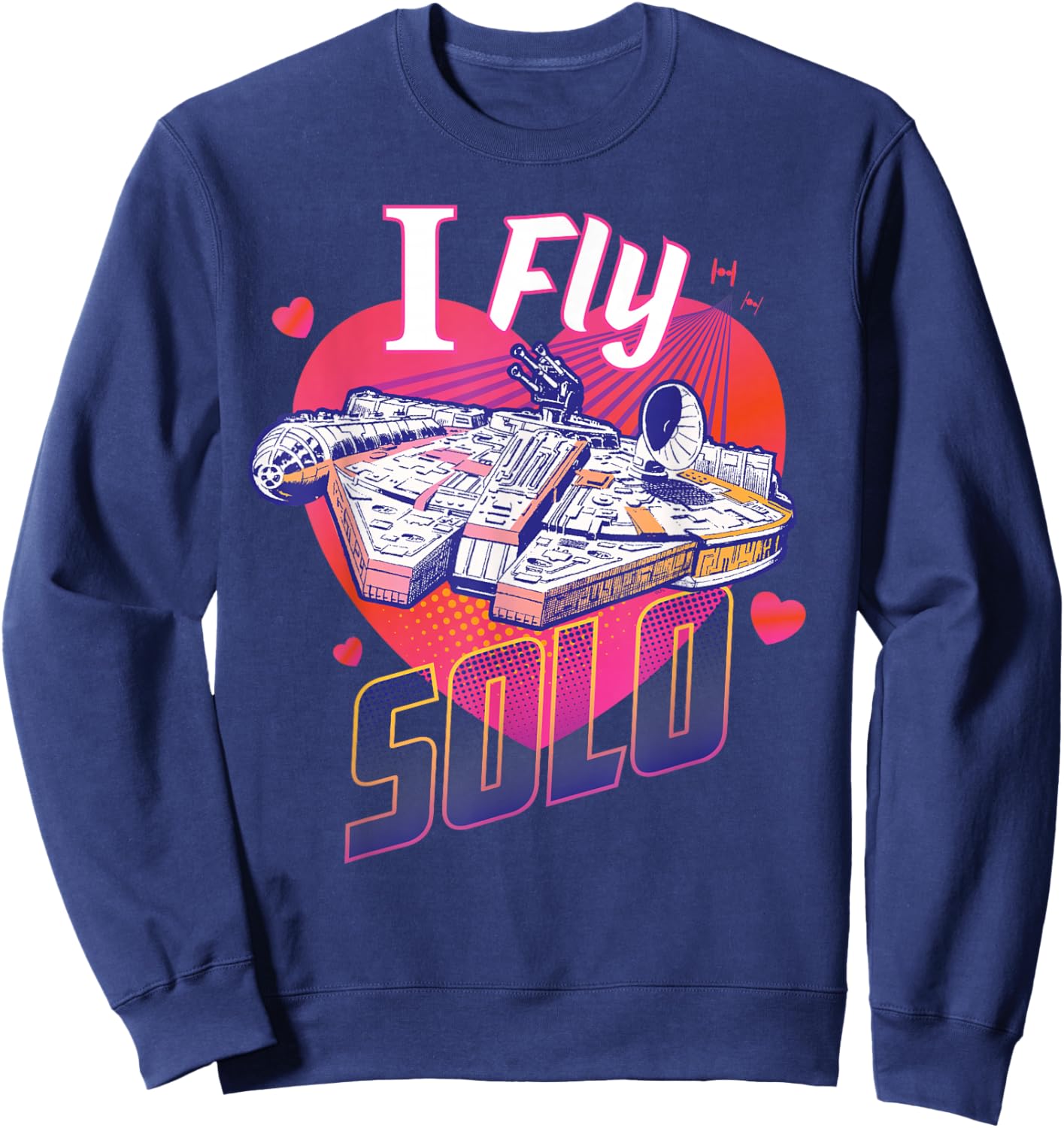 Star Wars Anti Valentine’s Day Millennium Falcon I Fly Solo Sweatshirt - Sweatshirt | Navy