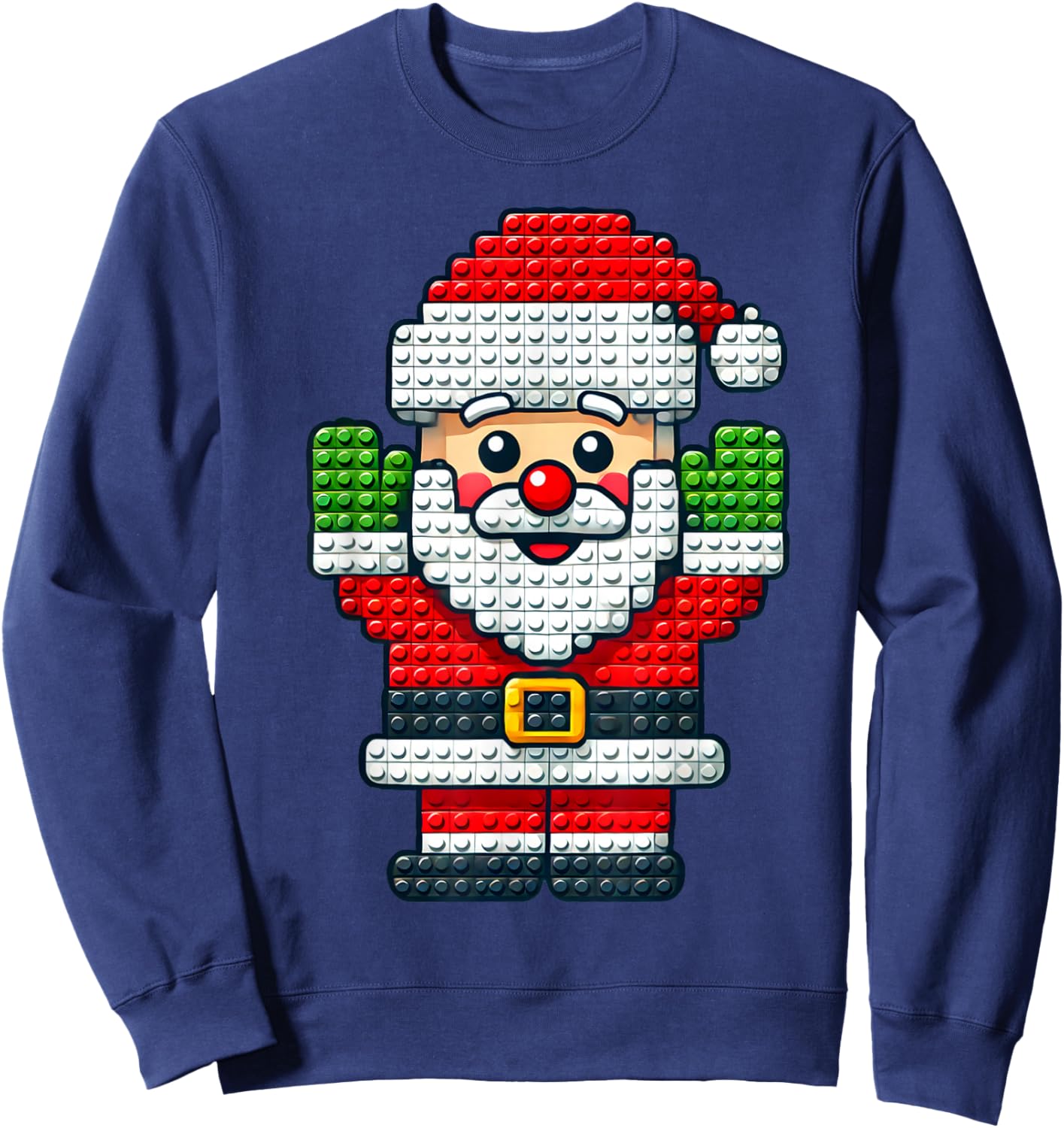 Play Building Blocks Christmas Santa Claus Boys Kids Toddler Sweatshirt - Sweatshirt | Navy
