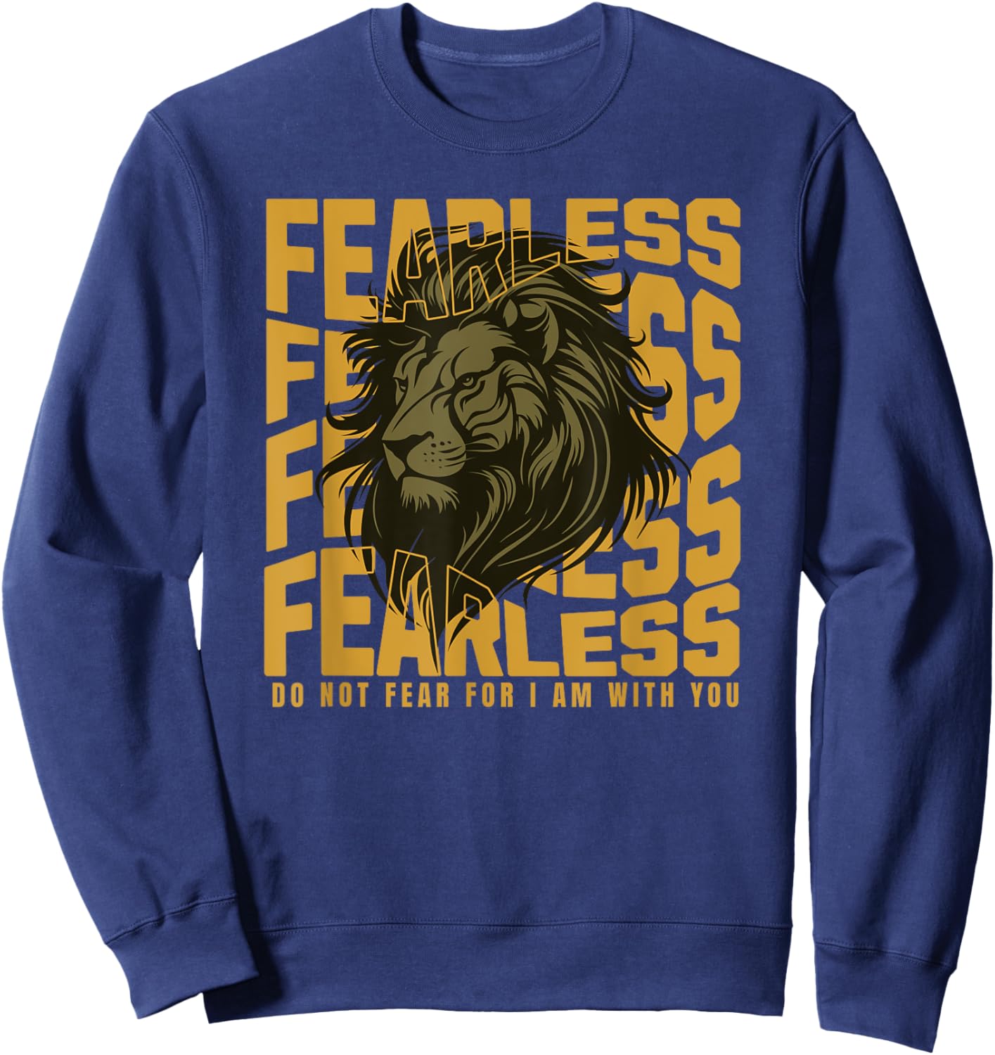Lion of Judah Can Do All Things Scripture Christian Men Gym Sweatshirt - Sweatshirt | Navy