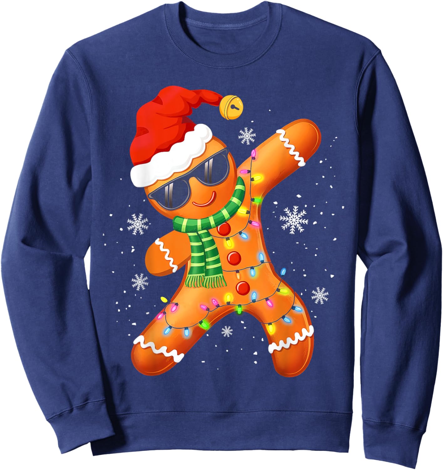 Christmas Shirts Kids Boys Toddler Gingerbread Xmas Lights Sweatshirt - Sweatshirt | Navy
