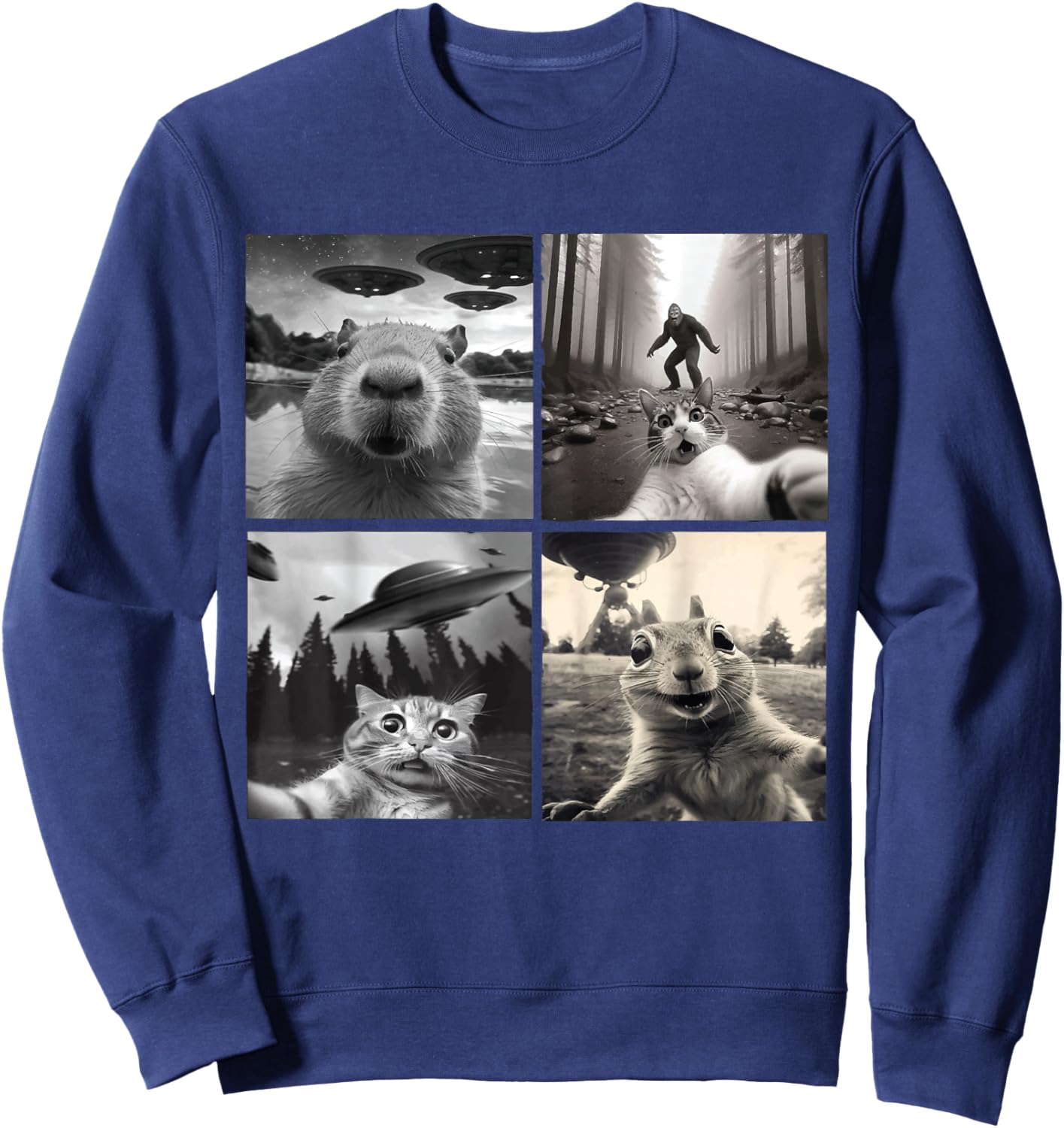Funny Graphic Selfies For Boys Girls Sweatshirt - Sweatshirt | Navy