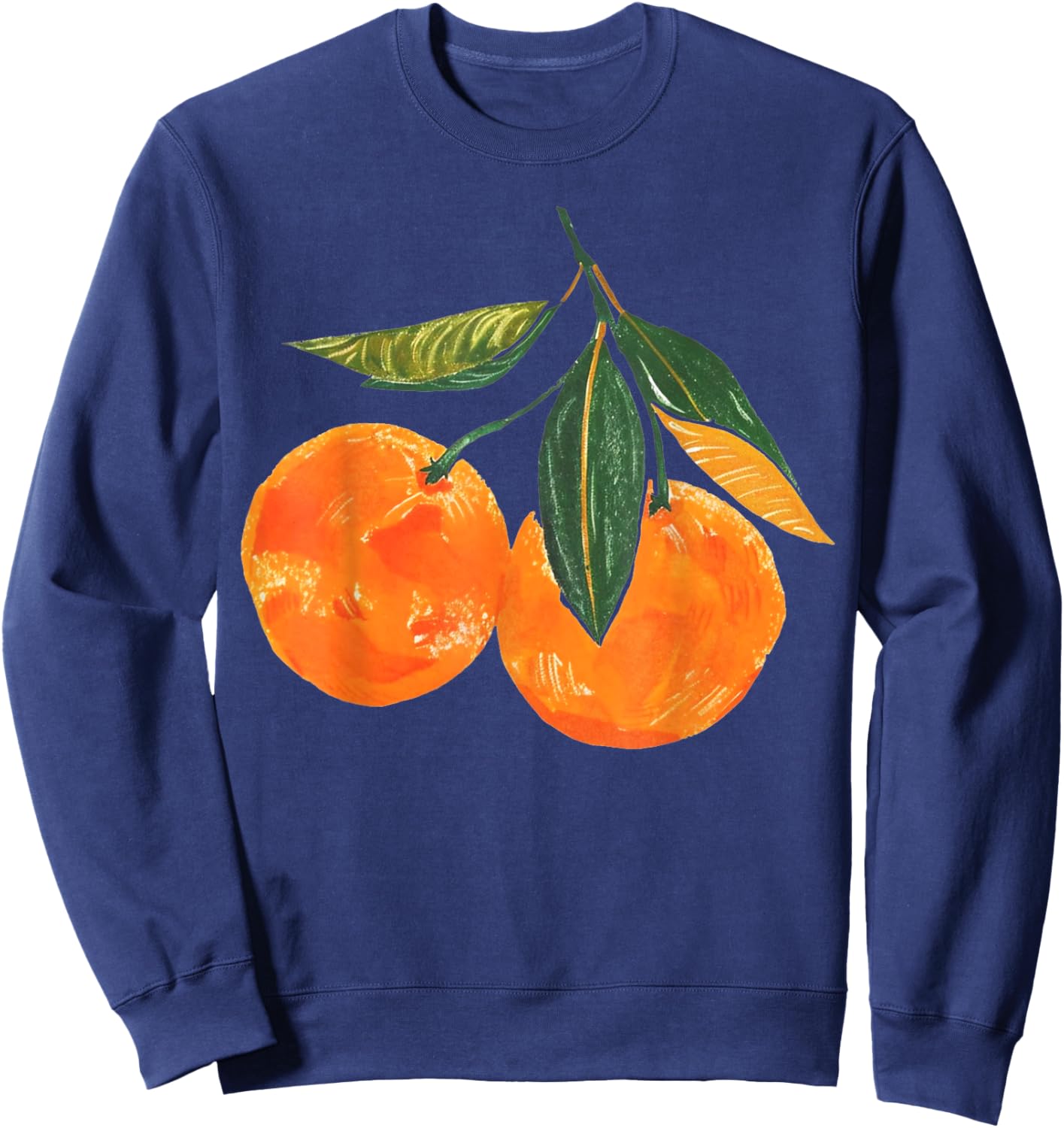 Vintage Graphic Fruit Orange Aesthetic Boho Juicy Men Women Sweatshirt - Sweatshirt | Navy