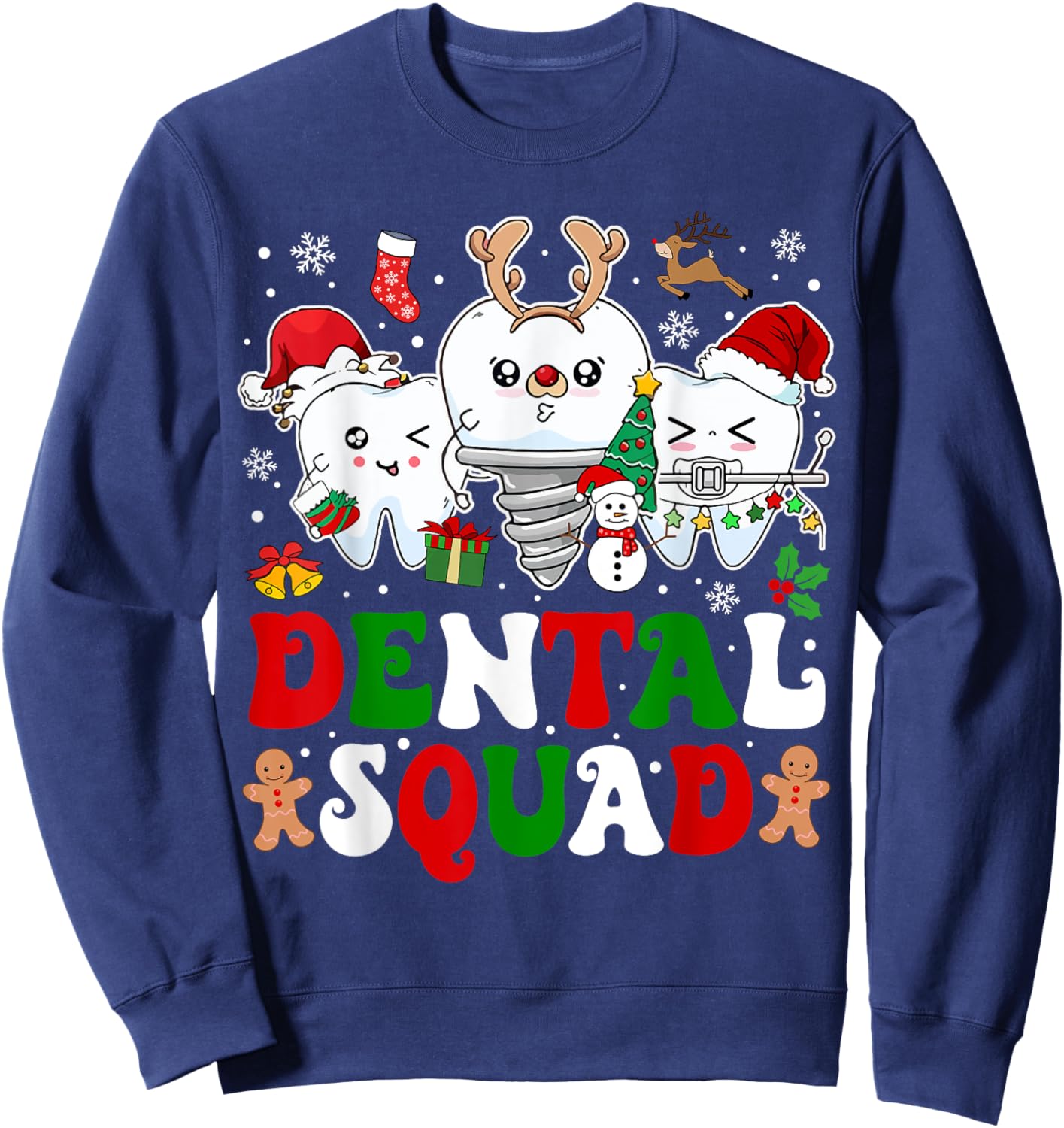 Dental Squad Dental Dentist Christmas Dental Assistant Sweatshirt - Sweatshirt | Navy